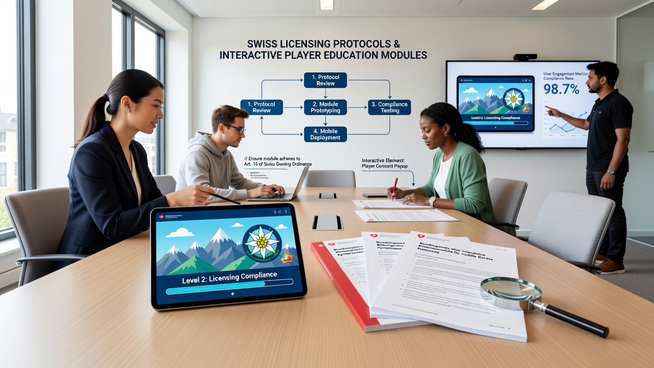 Mobile gaming interface showing live dealer safety education overlay with interactive prompts for responsible play